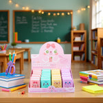 4Pcs Multicolour Cute Dual Purpose Book Pencil Sharpener Eraser, Cute Cartoon Student Eraser Pencil Sharpener, Office and School Supplies