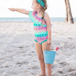 RuffleButts Mermaid One Shoulder Ruffle One Piece - 6