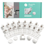 16 Pack Cabinet Locks Baby Proofing - SKYLA HOMES Children Proof Magnetic Cabinet Locks for Cupboard, Drawers, Adhesive Baby Proof Latches (16 Locks and 2 Keys)