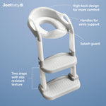 Jool Baby Potty Training Seat with 2 Step Ladder for Toddlers - Splash Guard, Adjustable Height (Gray)