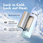 HEYTRIP Portable Breastmilk Cooler - 20oz Stainless Steel Milk Chiller Bottle for Travel & Work | Reusable Breastmilk Storage Container, 36+ Hour Cooling, TSA Approved | Violet Aurora