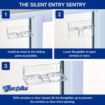 Burglabar 2 Pack Additional Security for Sliding Patio Doors,Sliding Glass Windows. and can be Used Child Safety.