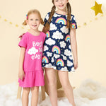 PATPAT Toddler Girl Floral Skater Multipack Dresses 2/3 Pack Spring Polka Dots Short Sleeve Priness A-line Dress