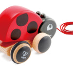 Hape Ladybug Pull-Along | Easy Pull Flapping Wooden Toddler Toy, Multi-Color