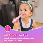 Papablic Toddler Sonic Electric Toothbrush Kids for Ages 1-3 Years, Baby Electric Toothbrush with Cute Unicorn Cover and Smart LED Timer, 4 Brush Heads (Arya)