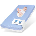 voomf Crib Mattress Dual Sided Memory Foam Baby Toddler Bed Mattress, 52" x 27.6" x 5.5" Soft Breathable Mattresses with Removable Machine Washable Cover, Fits Standard Cribs&Toddler Beds, White&Blue