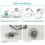 Mom's Choice Gold Awards Winner - Stove Knob Covers for Child Safety (5 + 1 Pack) Double-Key Design and Upgraded Universal Size Gas Knob Covers Clear View Childproof Oven Knob Covers for Kids and Pets