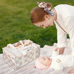 lethooly Baby Diaper Caddy – Baby Diaper Caddy Organizer, Stylish Storage Basket for Newborn Essentials & Diaper Station, Baby Registry Must-Have (Beige)