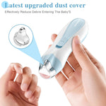 ODIFORGOO Baby Nail Trimmer Electric Baby Nail File,USB Charging 15 in 1 Nail Clippers kit with Dust Cover LED Light,Trim Buffer Kit for Newborn Infant Toddler or Adults Toes Fingernails Care（Blue）