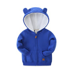 Baby Boy's Hooded Jackets Long Sleeve Outerwear Unisex Baby Classic Solid Color Coat for 6-9M Blue Jacket