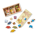 Melissa & Doug Wooden Bear Family Dress-Up Puzzle, 45 Pieces Mix and Match Outfits, Sorting & Matching Toy with Storage Case, Educational Puzzle for Toddlers Ages 3+