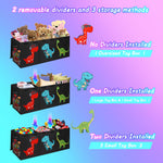 Mabahoo Extra Large Toy Box Chest, Collapsible Sturdy Kids Storage Organizer Bins with Lids, Black Dinosaur Toy Chest for Boys Girls, 40"x16"x16" Toy Storage Bin Boxes for Playroom Bedroom Nursery