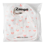 Zainpe 6Pcs Snap Muslin Cotton Baby Bibs Flowers Strawberry Patterns Infants Drooling Bib Soft Absorbent Adjustable Feeding Burp Cloths for Newborns Boy Girl Toddlers Teething Eating 0 to 36 Months