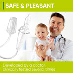 Airmed's Vac Nasal Aspirator Baby. CLINICALLY Tested, Safe and Gentle. Baby Nose Sucker with 2 Suction Heads and Cleaning Brush. Safe and Gentle Baby Nasal Aspirator with Strength of a Vacuum Cleaner