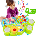 Baby Musical Toys 3 in 1 Piano Keyboard Xylophone Drum Set for 1 Year Old Girls Boys Toys Age 2 Music Instrument Learning Toys Toddlers 1-3 0-2 First Birthday Gift Infant Baby Toys 6 9 12 18 Month