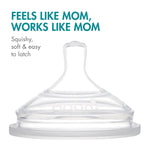 Boon Nursh Reusable Silicone Pouch Baby Bottles - Slow Flow Nipple - Silicone Baby Bottle Pouch and Nipple - Baby Feeding Essentials - Blue - 0-3 Months - 3 Count - 4 Ounce