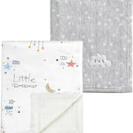 CREVENT 30''X40'' Cute Cozy Fluffy Warm Baby Blanket for Boys Infants Toddlers' Bedding Crib Cot Stroller, Baby Shower Birthday Newborn's Gift - Grey Cloud