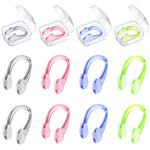 12 Pack Swimming Nose Clips, Soft Silicone Waterproof Nose Plugs with Case, Non-slip Comfortable Fit for Kids Adults, Reusable Swim Clip for Pool Training Diving Surfing, 1.42 Inch, Bright Color