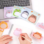24 Pads Cute Animal Shaped Sticky Notes 8 Cute Patterns 3 Pads of Each Kawaii Self-Sticky Notes Memo Pad for School Office Home Kids Students Roommates Tab Gifts