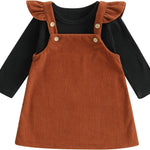 fhutpw Baby Girl 2 Piece Outfits Corduroy Skirt + Ribbed Knit Long Sleeves Top 3 6 12 18 Months Clothes Fall Winter Suits