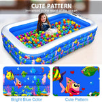 Inflatable Swimming Pool, 120" x 72" x 22" Kiddie Pools, Family Lounge Pools Thickened Above Ground Family Pool for Summer Water Party, Backyard, Garden Lawn, Blue