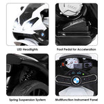 Costzon Kids Electric Ride on Motorcycle w/Headlights &Music, Pedal, Licensed BMW 6V Battery Powered 3 Wheels Motorcycle Toy for Children Boys & Girls (Black)