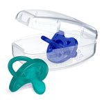 Chicco PhysioForma Silicone Orthodontic Pacifier, 16-24m | 100% Soft Silicone | Supports Breathing & Oral Development | Satin-Textured Nipple | Includes Sterilizing Case | BPA Free | Blue/Green, 2pk