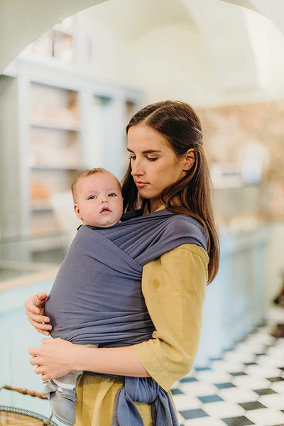 Boba Baby Wrap Carrier – Original Baby Sling Carrier for Newborns (7–35 lbs), Soft, Secure, Hands-Free & Ergonomic, Ideal for Comfortable Bonding, New Parents (Vintage Blue)