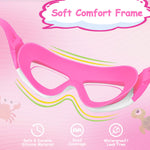 Vvinca Kids Swim Goggles, 180° Clear View Quick Adjusted Strap Swimming Mask with Ear Plugs Nose Clips for Swim Lesson, Anti-Fog No Leak Water Pool Goggles for Children Girl Boy Age 3-12 (Pink)