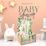 PIIOSER Baby Shower Crate Closet, Multifunctional Wooden & Acrylic Visible Baby Storage Crate with Handle, Newborn Welcome Gifts Basket for Boys Girls, Pregnancy Gifts for New Parents(Beige)