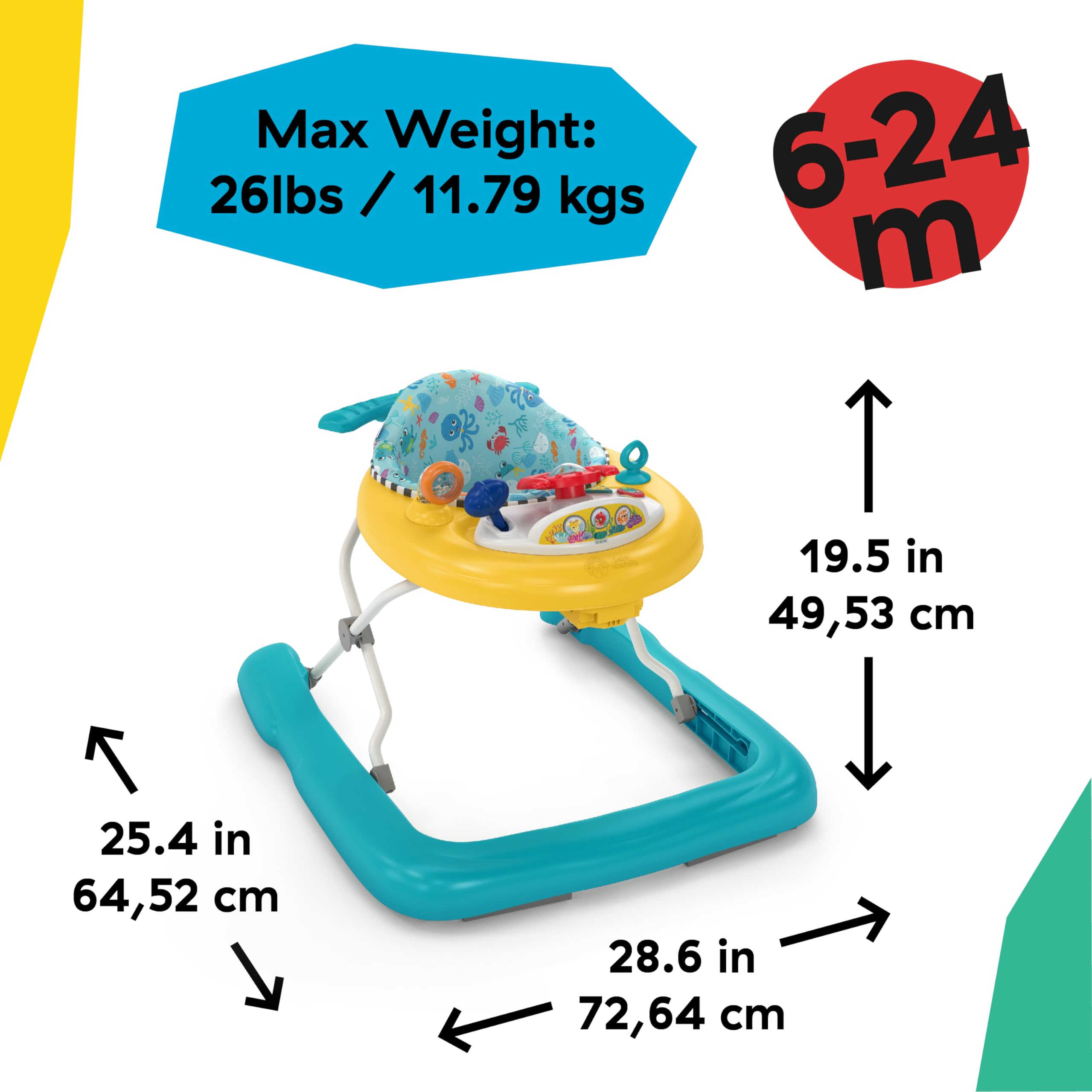 Baby Einstein Ocean Explorers Dive & Discover 3-in-1 Submarine Walker, with Removable Floor-Toy, Ages 6 Months and Up