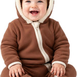 PATPAT Fleece Hooded Footed Clothes, Soft Warm Footie Covers, Car Seat Friendly, Easy Zip,Cute Romper Newborn Infant Jumpsuit
