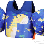 MoKo Toddler Swim Vest for Kids, Swim Arm Floaties 13-70lbs Cartoon Swimming Water Wings Pool Float Vests Sleeves Shoulder Straps Arm Band for Children Learn to Swim