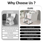 DEEKI Potty Training Seat Upgrade 2 in 1 Toddler Training Toilet Chair Potty Seat with Step Stool Ladder for Baby Kids Boys Girls(Grey)