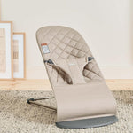 BabyBjörn Bouncer Bliss, Sand Gray, Woven, Classic Quilt | 2-in-1 Adjustable Baby Bouncer Seat and Toddler Chair, Newborn to Toddler (8-29 lbs), 4 Positions, Lightweight & Portable