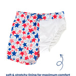 RUGGEDBUTTS Boys UPF50+ Sun Protection Novelty Swim Trunks - Star-Spangled, 3T