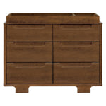 Babyletto Yuzu 6-Drawer Dresser with Over 10-Inch Drawer Extension in Natural Walnut, Greenguard Gold Certified