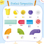 taseyok Toddler Bath Toys, Bathtub Toys Ball Slide Track, DIY Shower Toys with Suction Cups, Christmas Birthday Bath Fun Time Gifts Toys for Girls and Boys Age 2 3 4 5 6