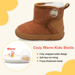 JIASUQI Toddler Boots for Girls Winter Boots for Toddler Boys Brown 5.5-6