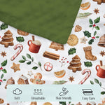 Mink Baby Boy Girl Blankets Christmas Gingerbread Man Cookie, Xmas Holly Berry Soft Double Layer Dotted Backing Receiving Swaddle, Newborn Infant Toddler Nursery Crib Bedding Shower Gift 30x40