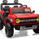 24V Ride on Toys for Big Kids, Licensed Ford Bronco Raptor 2 Seater Ride on Cars with Remote Control, Ride on Truck w/ 4-Wheeler Suspension, 3 Speeds, Led Lights, Bluetooth (24V, Pink)