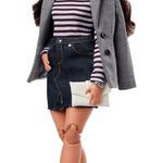 Barbie Signature @BarbieStyle Fashion Doll & Clothing Set, Curvy Brunette with 2 Tops, Skirt, Pants, Coat, Jacket, 2 Pairs of Shoes & Accessories