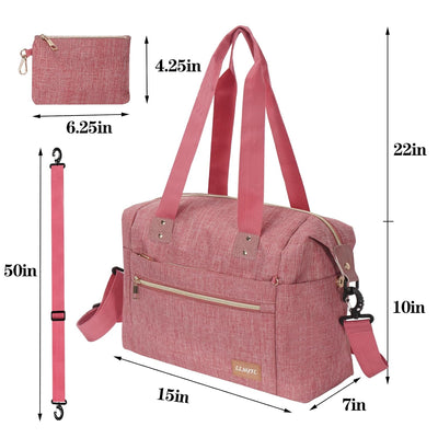 Diaper Tote Bag - Large Capacity waterproof Baby Bag With Pacifier Case, Hospital Delivery & Travel Mom Handbag (Pink)
