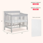 Dream On Me Aden 4-in-1 Convertible Mini Baby Crib in Cherry, GreenGuard Gold & BSA, Sustainable Pinewood, Non-Toxic Finish, 3 Mattress Heights, Converts to Mini Day & Twin-Size Bed