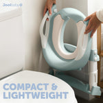 Jool Baby Potty Training Seat with 2 Step Ladder for Toddlers - Splash Guard, Adjustable Height (Aqua)