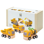 PlanToys® Highway Maintenance Wooden Montessori Vehicle and Imaginative Play Set | Creativity, Language and Social Skill Building Activity | Eco Friendly Construction Truck Set