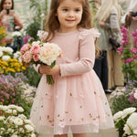 PATPAT Baby Girl Dress Christmas Winter Toddler Birthday Party Tulle Long Sleeve Tutu Dresses 3-24 Months Clothes