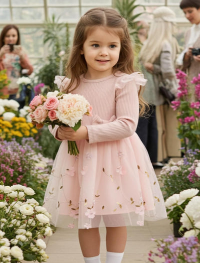 PATPAT Baby Girl Dress Christmas Winter Toddler Birthday Party Tulle Long Sleeve Tutu Dresses 3-24 Months Clothes