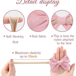 doboi 10PCS Baby Girls Headbands Hair Bows Nylon Linen Hairbands Handmade Hair Accessories for Newborn Infant Toddlers Little Girl and Kids 3.5Inches