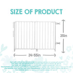 Regalo Safety 35" Extra Tall Baby Gate for Stairs, Wall Mounted 2-in-1 Wide Stair Gate for Babies, Toddlers, & Pets, Includes Banister and Wall Mounting Kit, White